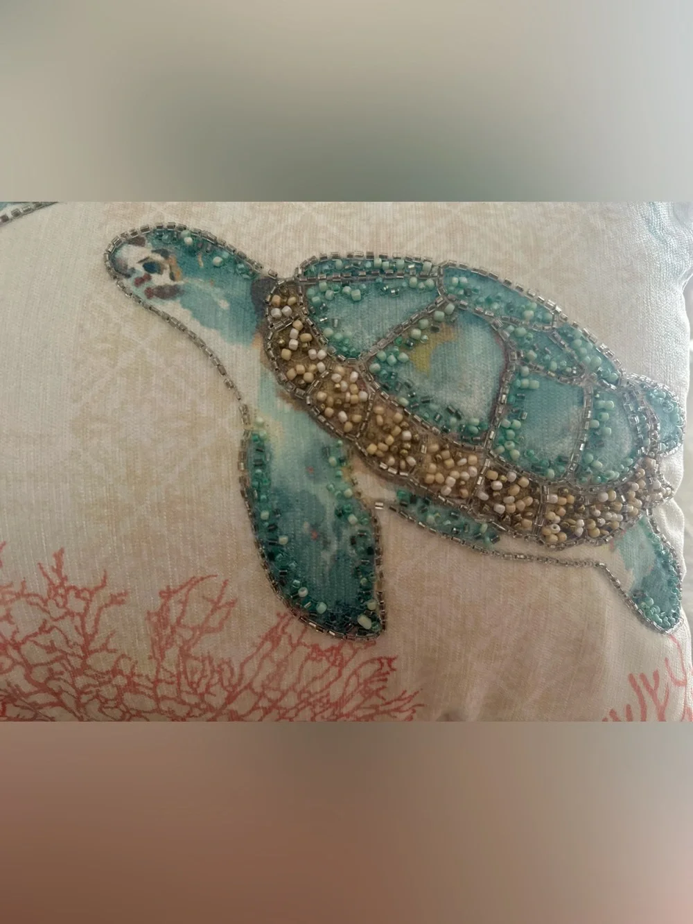 Coastal Beaded Turtle 🐢 Pillow